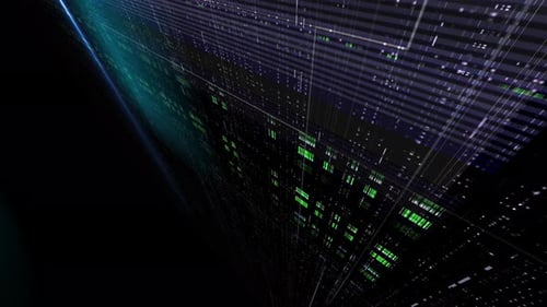 Cyber World Network Lights Movement 4K Loop