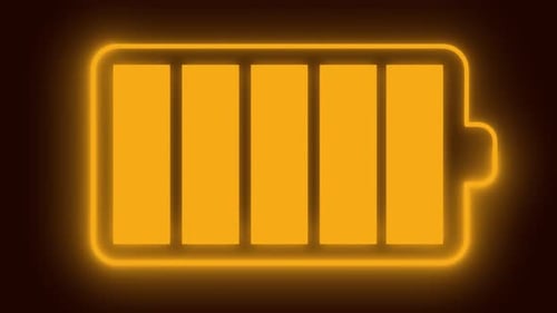 Neon Glowing Battery Level Charging Indicator Animation