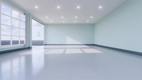 Empty Room with Moving Sunlight Shadows Time-lapse