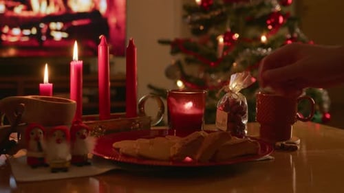 Christmas Cookies and Holiday Decorations at Home