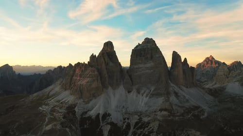 Golden Sunset Hues Grace Rocky Mountains Tre Cime Di Lavaredo