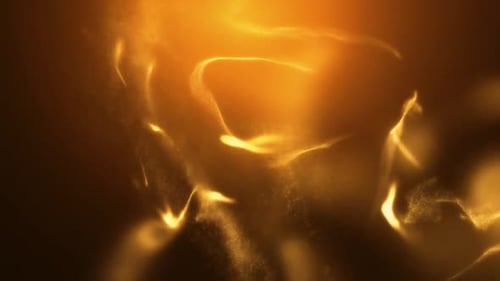 Abstract Golden Fluid Particle Flow Background