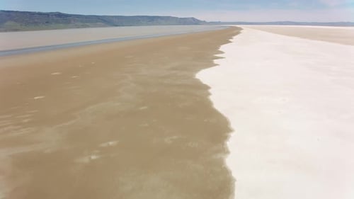 Nevada, Usa Circa-2019. Aerial View of Textures in Lake. From Helicopter