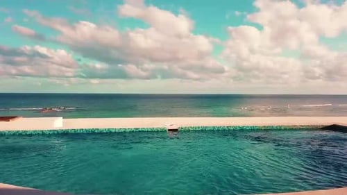 Private beach on a rooftop in an apartment face the ocean, Riviera Maya, Quinatana Roo