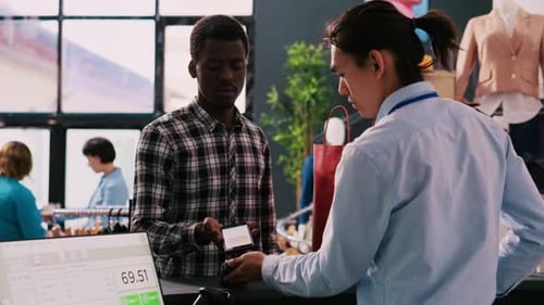 Client Paying for Trendy Clothes