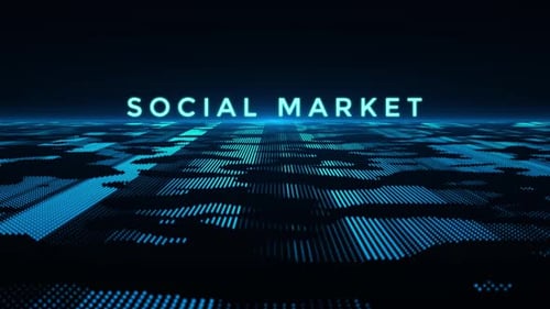 Digital Background and Text Animation-Social Market
