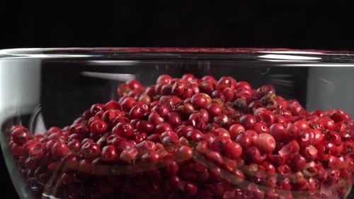 Bowl Full of Red Peppercorns Close Up