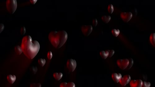 Animated Red Hearts Particle Background for Romance Videos