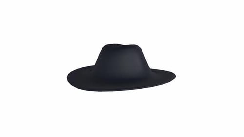 Rotating Black Fedora Hat 3D Model Animation