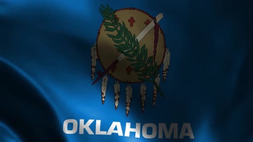 Waving Oklahoma State Flag Animation