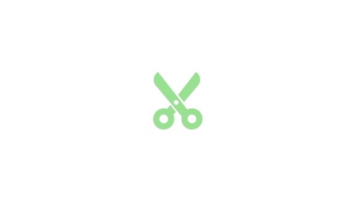Animated Flat Design Scissors Icon Opening and Closing