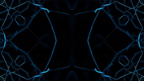 Cyan Futuristic Neon Light Mandala Background Vj Loop In 4K