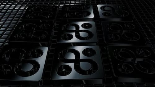 Floating Background with Black Cubes, Shapes, Exclusive, Reflection, Unique Design, 3D Render