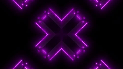 Glowing Neon Lines Abstract Geometric Motion Background