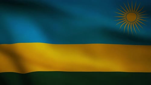 Waving National Flag of Rwanda Animation