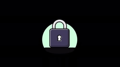 Pad Lock Animation Video - Transparent