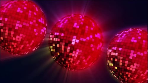 Vibrant Red Disco Balls Shimmering Party Loop Background