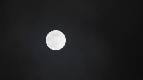 Bright Full Moon in the Night Sky