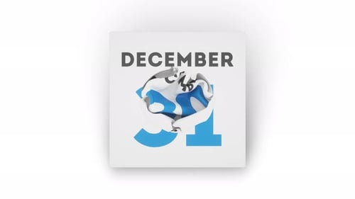 Minimalist December 31st Calendar Date Change Animation