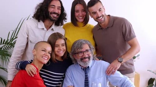 Happy Multi-Generation Family Portrait Indoors