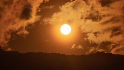 Golden Sunrise with Clouds Time Lapse