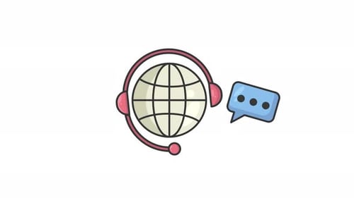 global customer support animated icon motion graphic video