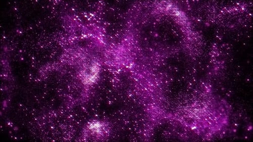 Animation background of shining purple particles.