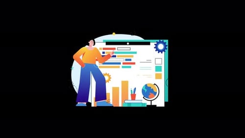 Animated Flat Design Business Data Analysis