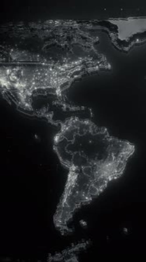 Vertical Video Elegant CG Animation World Map