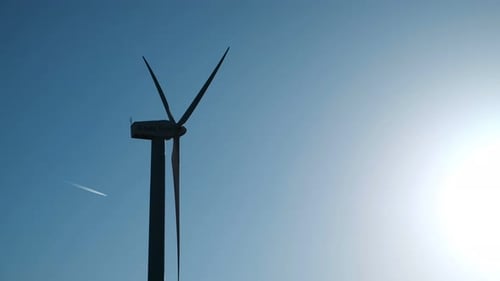 Sustainability Construction of Windfarm Close Up Converter Kinetic Windpower. Rotor Wind-Turbine Smo