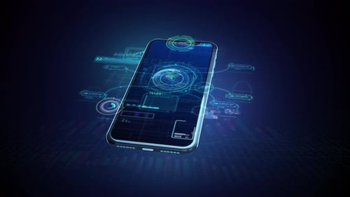 Infographics Illustrating Phone and Animated Stock Trends