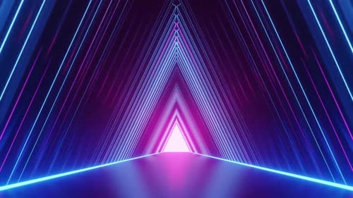 Futuristic Neon Tunnel with Vibrant Lights