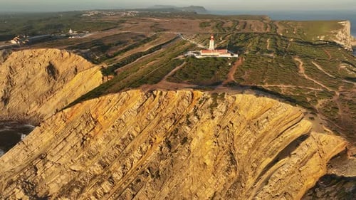 Lighthouse on Cabo Espichel Cape Espichel on Atlantic Ocean