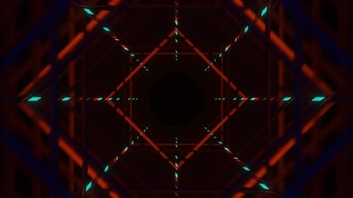 Colorful Geometric Rotating Tunnel