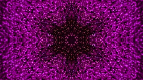 Abstract Pulsating Kaleidoscope of Purple and Blue Spheres