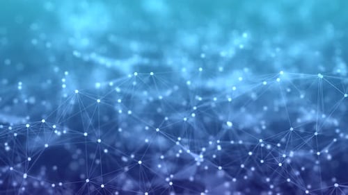 Digital Blue Network: 3D Rendering with Dots, Lines, and Big Data Visualization