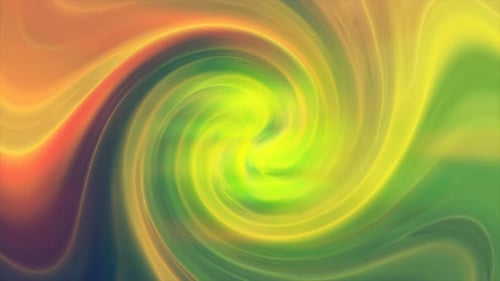 Green looped background of twisted swirling energy magical glowing light lines abstract background