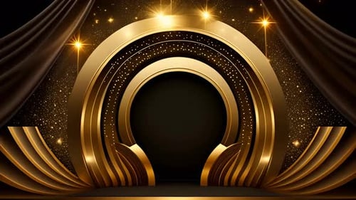 Elegant Golden Stage Background for Awards and Celebrations
