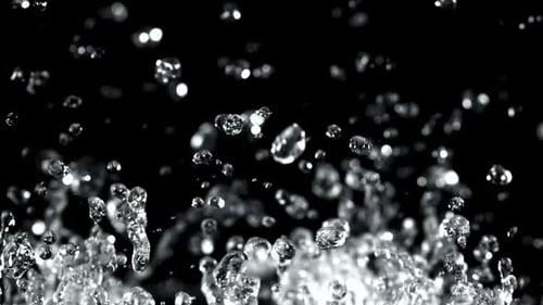Abstract Footage of Water Droplets on a Black Background
