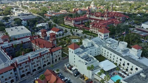 Vue aérienne du campus historique du Flagler College à St. Augustine en Floride