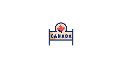 Animated Canada Sign with Maple Leaf Reveal