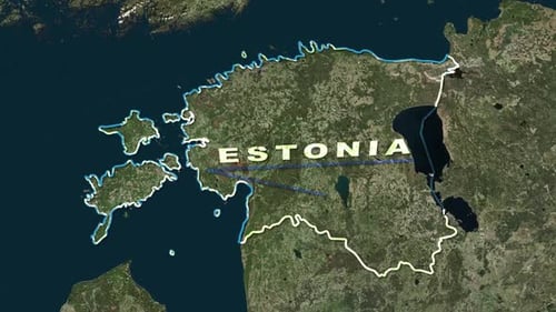 Earth Zoom to Estonia with Animated Borders and Name Reveal