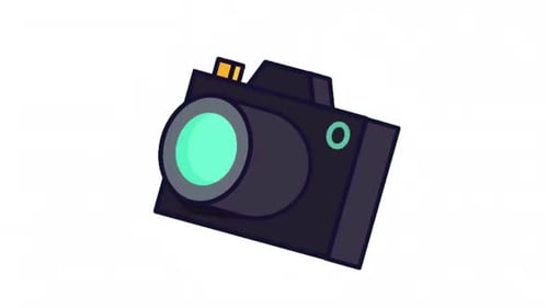 Animated Flat Design Camera Icon