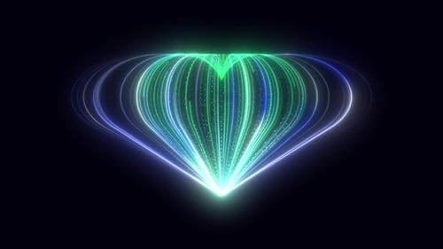 Glowing Heart Shape with Neon Lines and Particles Loop