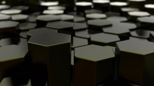 Pulsating Futuristic Hexagon Grid Abstract Background