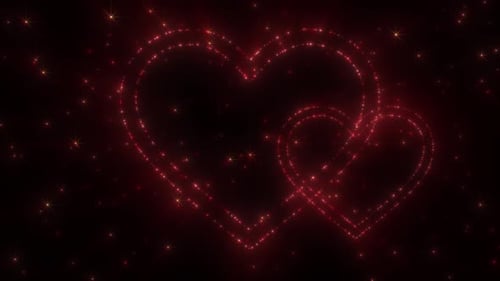 Seamless Sparkling Red Hearts Love Background Animation