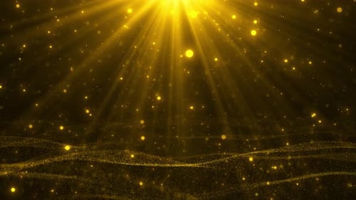 Gold Wave Particle Stripes, Golden wave particle flow, aesthetic particle line rise, Oscar nominatio