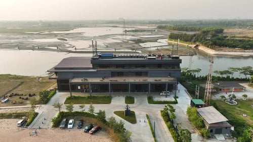 Aerial view of Dhaka Boat Club Limited in Dhaka city, Bangladesh.
