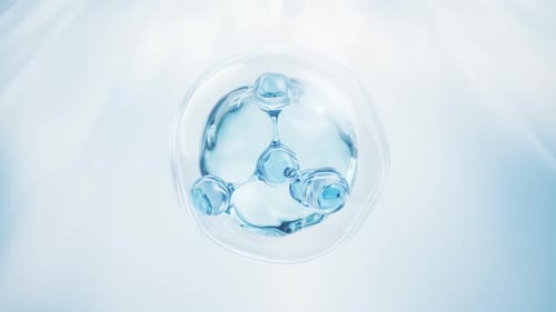 Animated Fluid Molecule in a Water Droplet