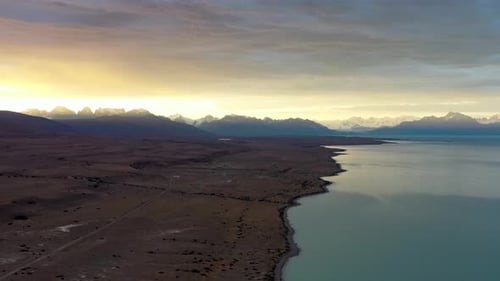 Sunset over a mountain range